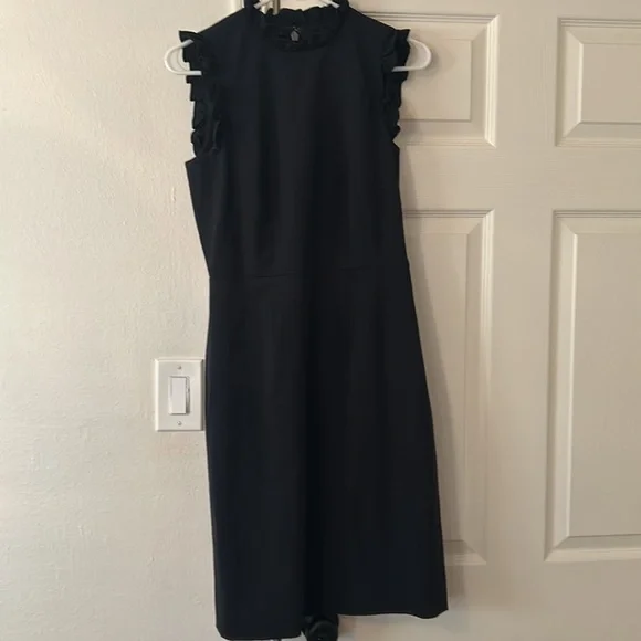 Rebecca Taylor Sleeveless Ruffle Suit Dress Navy size 4 - Picture 2 of 4